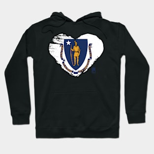 U.S. State - I Love Massachusetts - Massachusetts Flag Hoodie